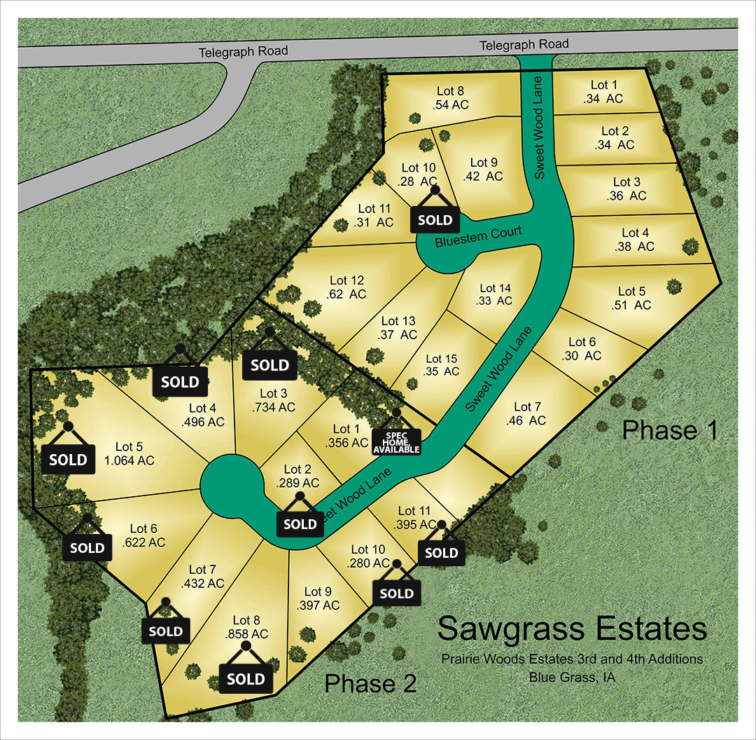 Sawgrass Estates Plot Map March 2025